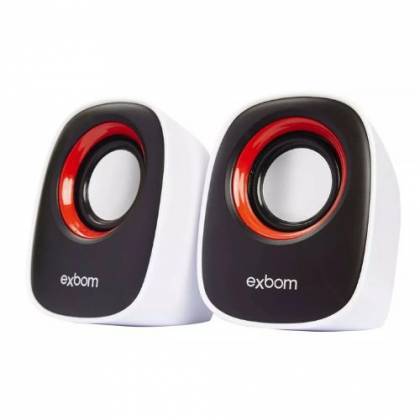 CAIXA DE SOM MULTIMÍDIA EXBOM CS-88 2.0 PRETA/VERM